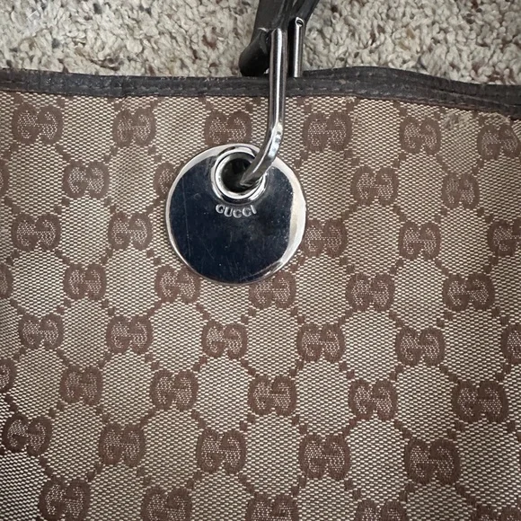 Vintage Gucci Beige and Brown GG Canvas Tote As Is - Picture 5 of 13
